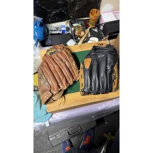 Lot of 2 Vintage Baseball Gloves – Wilson A360 & Mixed Brand – Leather